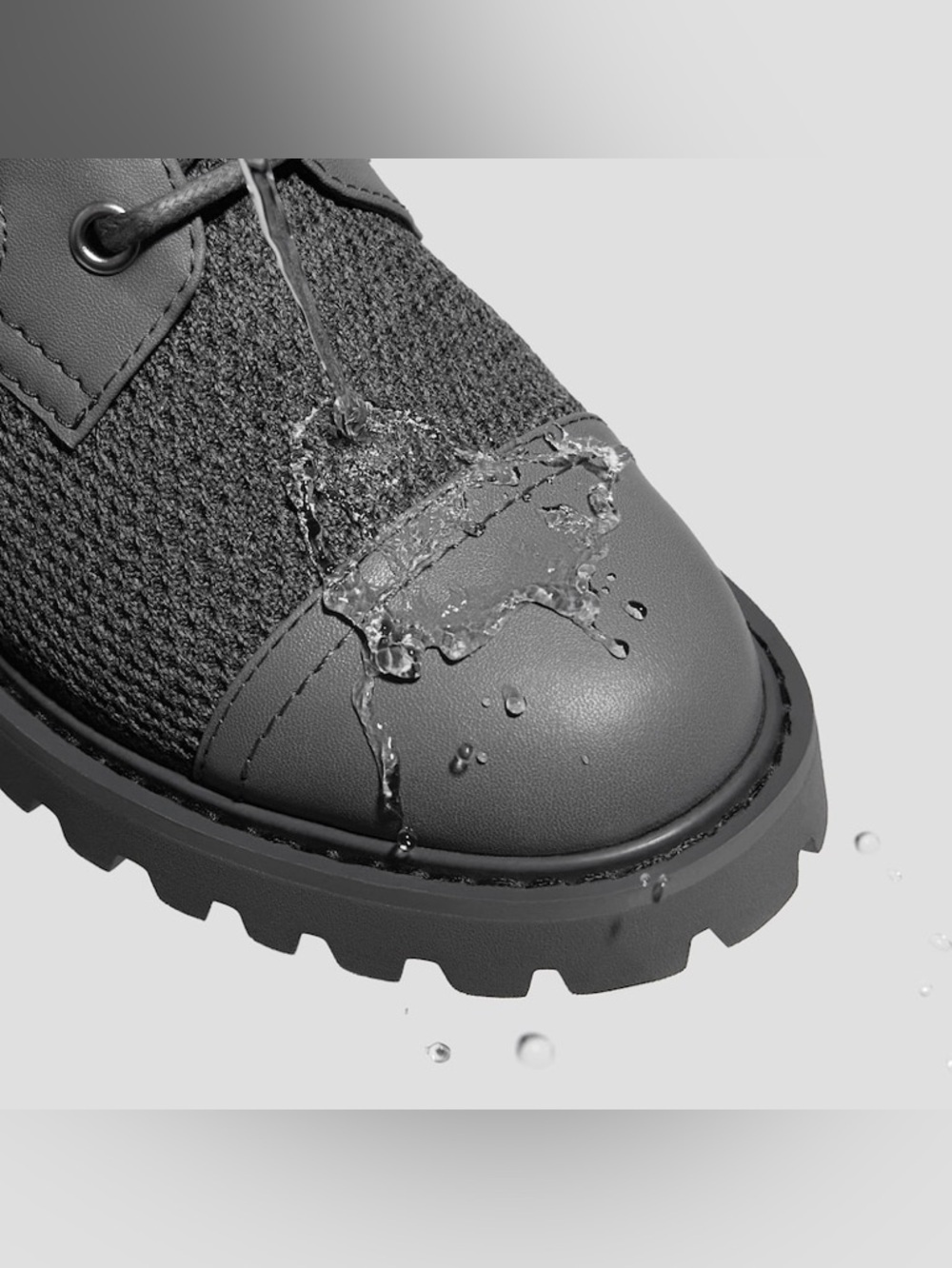 Vivaia Florence Lug Sole Combat Boots Size 9.5 Gray Rich Grey Water Repellent - Picture 10 of 12
